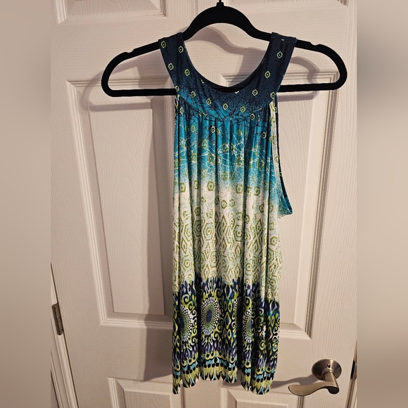 Cocomo Blue and Green Patterned Tunic Tank - Picture 2 of 3